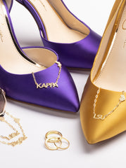 Accessories Personalized Necklace with Pavé Cubic Zirconia Charm - Gold | Jessica Simpson