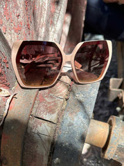 Accessories Geometric Metal Temple Sunglasses - Nude | Jessica Simpson