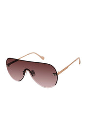 Accessories Rimless Metal Aviator Shield Sunglasses - Rose Gold | Jessica Simpson
