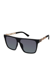 Accessories Metal Square Shield Sunglasses - Black | Jessica Simpson
