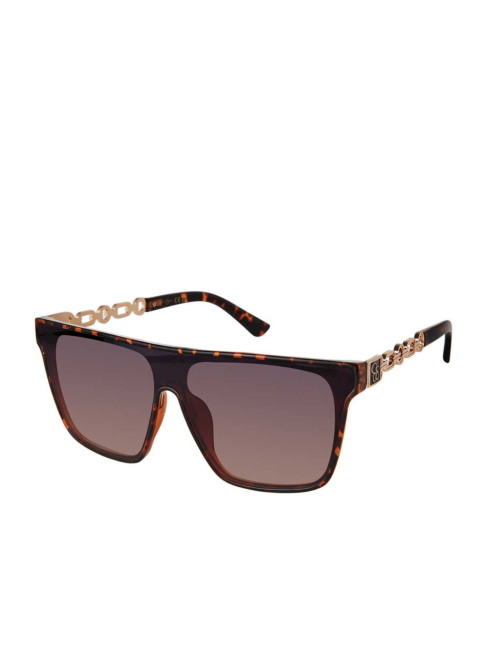 Accessories Metal Square Shield Sunglasses - Tortoise | Jessica Simpson