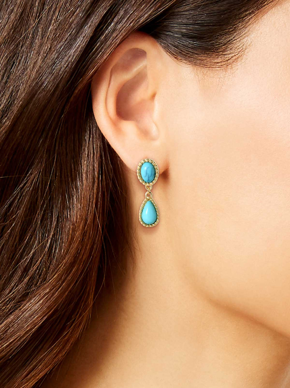 Accessories Turquoise Stone Drop Earrings | Jessica Simpson