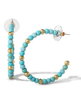 Accessories Turquoise Bead Hoop Earrings - Gold | Jessica Simpson