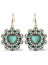 Accessories Turquoise Stone Ornate Heart Earrings | Jessica Simpson