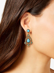 Accessories Turquoise Stone Filigree Earrings | Jessica Simpson