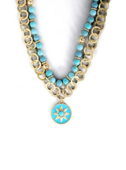 Accessories Layered Necklace with Turquoise Beads | Jessica Simpson