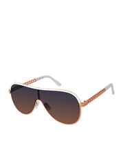 Accessories Metal Shield Aviator Pilot Sunglasses - Rose Gold & White | Jessica Simpson