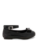 Women Girls' Amy Jeweled Bow Ballet Flat With Strap - Black | Jessica Simpson