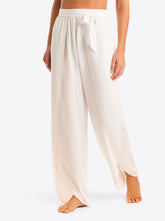 Women Basic Solid Beach Pant Cover Up - White | Jessica Simpson