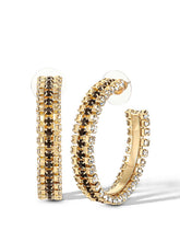 Accessories Black And White Crystal Hoop Earrings | Jessica Simpson