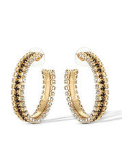 Accessories Black And White Crystal Hoop Earrings | Jessica Simpson