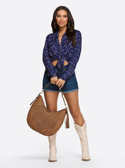 Women Petunia Shirt - Ocean Cavern Plaid | Jessica Simpson