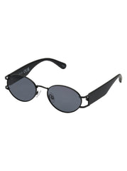 Accessories Retro Vintage Metal Oval Sunglasses - Black | Jessica Simpson