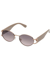 Accessories Retro Vintage Metal Oval Sunglasses - Nude | Jessica Simpson