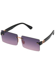 Accessories Sleek Rectangular Metal Sunglasses - Rose Gold & Black | Jessica Simpson