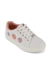 Women Girls' Gina Flower Low Sneakers - White | Jessica Simpson