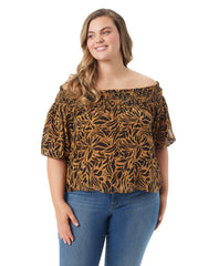 Women Rosiya Off Shoulder Top - Zebra Floral | Jessica Simpson