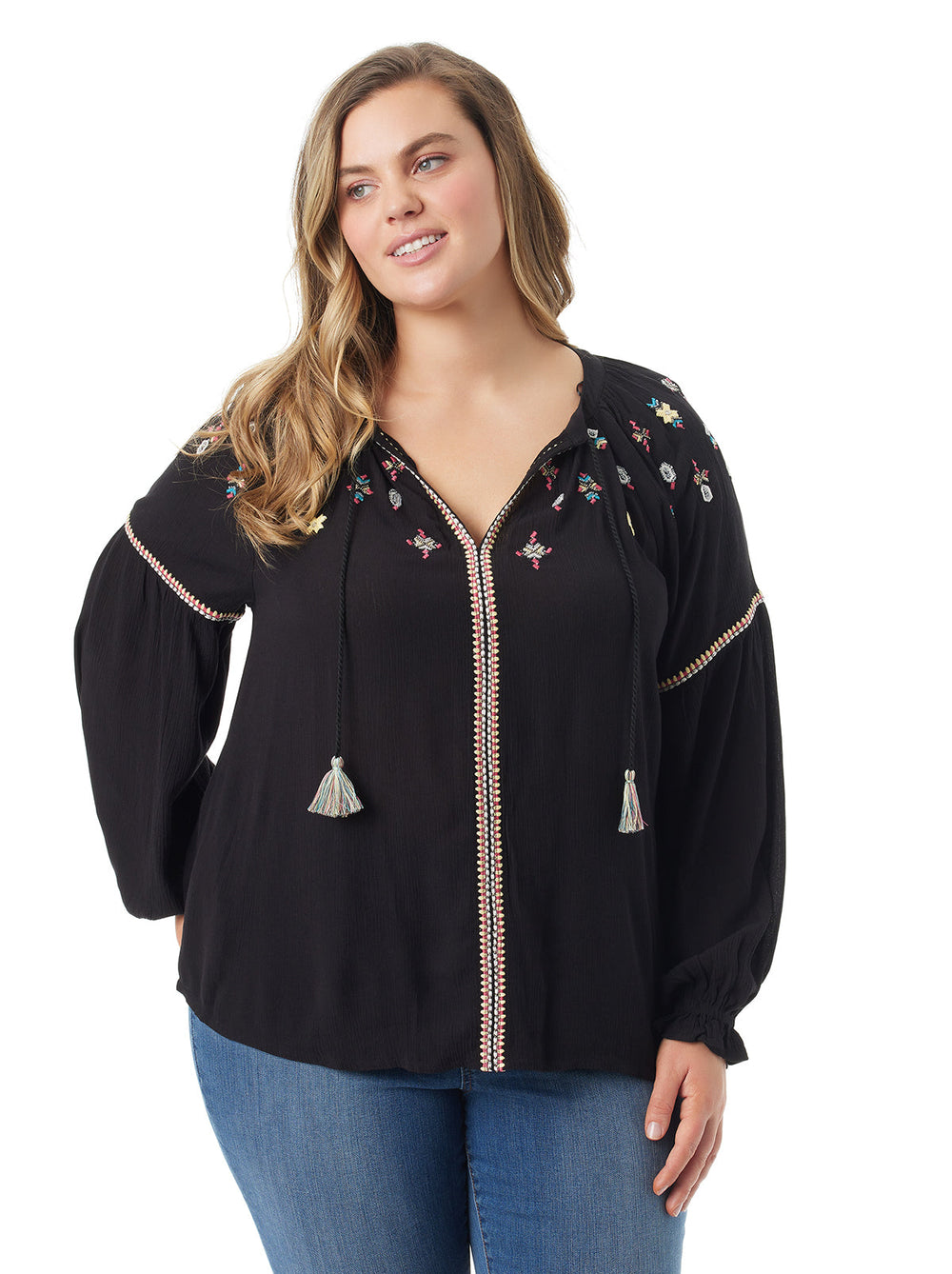 Women Lissy Embellished Top - Black | Jessica Simpson