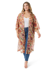 Women Calie Kimono - Apricot Sherbet Paisley | Jessica Simpson
