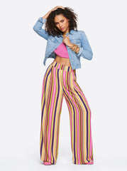 Women Winnie Wide Leg Pants - Rainbow Stripe | Jessica Simpson