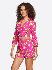 Women Wisteria Tie Front Top - Withering Petals | Jessica Simpson