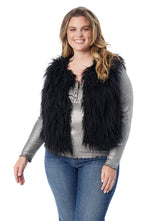 Women Fur Vest - Anthracite | Jessica Simpson