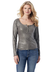 Women Tahani Henley Top - Silver Grey | Jessica Simpson