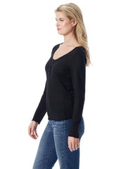 Women Tahani Henley Top - Anthracite | Jessica Simpson