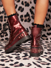 Women Imelda Combat Boot - Oxblood | Jessica Simpson