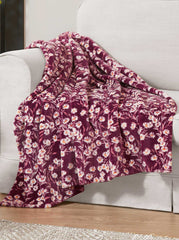 Home Wildflower Park Plush Throw - Wine Red | Jessica Simpson