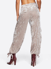 Women Velvet Cargo Pant - Pearl Grey | Jessica Simpson
