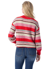 Women Portia Sweater - Goji Berry Stripe | Jessica Simpson