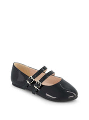 Women Little Girls' Amy Double Strap Ballet Flat - Black | Jessica Simpson