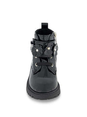 Women Toddler Daria Flower Moto Boot - Black | Jessica Simpson