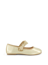 Women Little Girls' Amy Crystal Bow Ballet Flat - Gold | Jessica Simpson