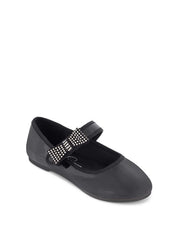 Women Little Girls' Amy Crystal Bow Ballet Flat - Black | Jessica Simpson
