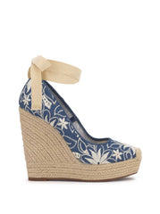 Women Zexie Platform Wedge - Floral Denim | Jessica Simpson