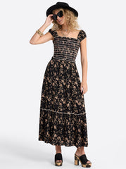 Women Clarice Maxi Dress - Obsidian Wispy Ditsies | Jessica Simpson