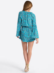 Women Aurelia Romper - Tile Blue Acrylic Ditsy | Jessica Simpson