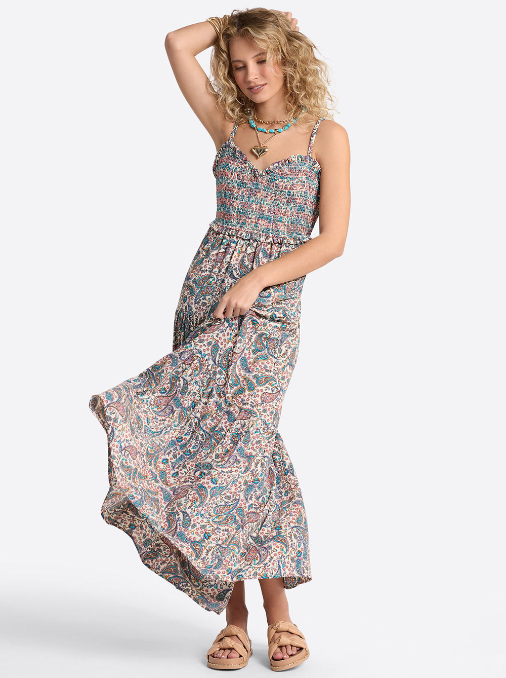 Women Bronte Dress - Buttercream Playful Paisleys | Jessica Simpson