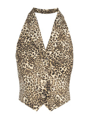 Women Antonia Vest - Vanilla Ice Petite Leopard | Jessica Simpson