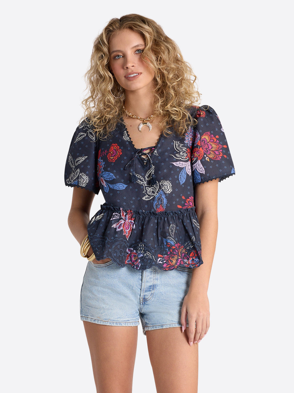 Women Raquelle Blouse - Polar Night Colorful Rio | Jessica Simpson