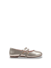 Women Little Girls' Amy Double Strap Ballet Flat - Soft Gold | Jessica Simpson