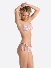 Women Lettuce Edge String Triangle Top - Flower Paradise | Jessica Simpson