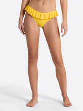 Women Solids Ruffle Bikini Bottom - Tangerine | Jessica Simpson