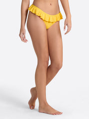 Women Solids Ruffle Bikini Bottom - Tangerine | Jessica Simpson