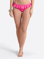 Women Solids Ruffle Bikini Bottom - Hot Pink | Jessica Simpson