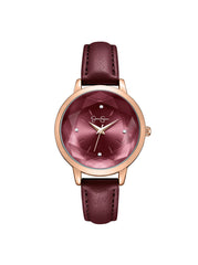 Accessories Faceted Glass Watch - Burgundy | Jessica Simpson