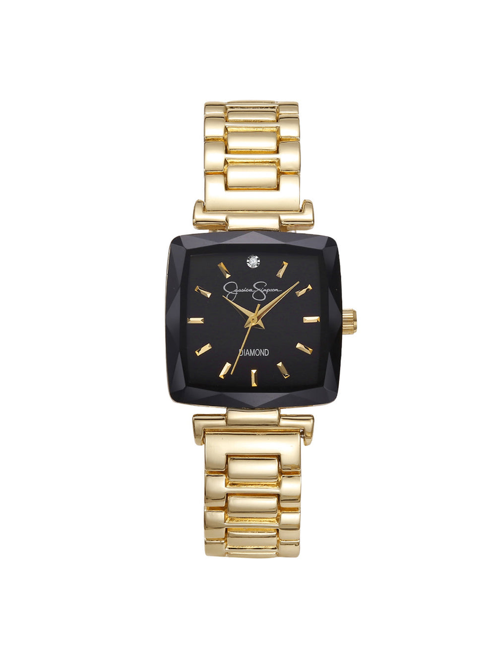 Accessories Square Case Bracelet Watch - Gold & Black | Jessica Simpson