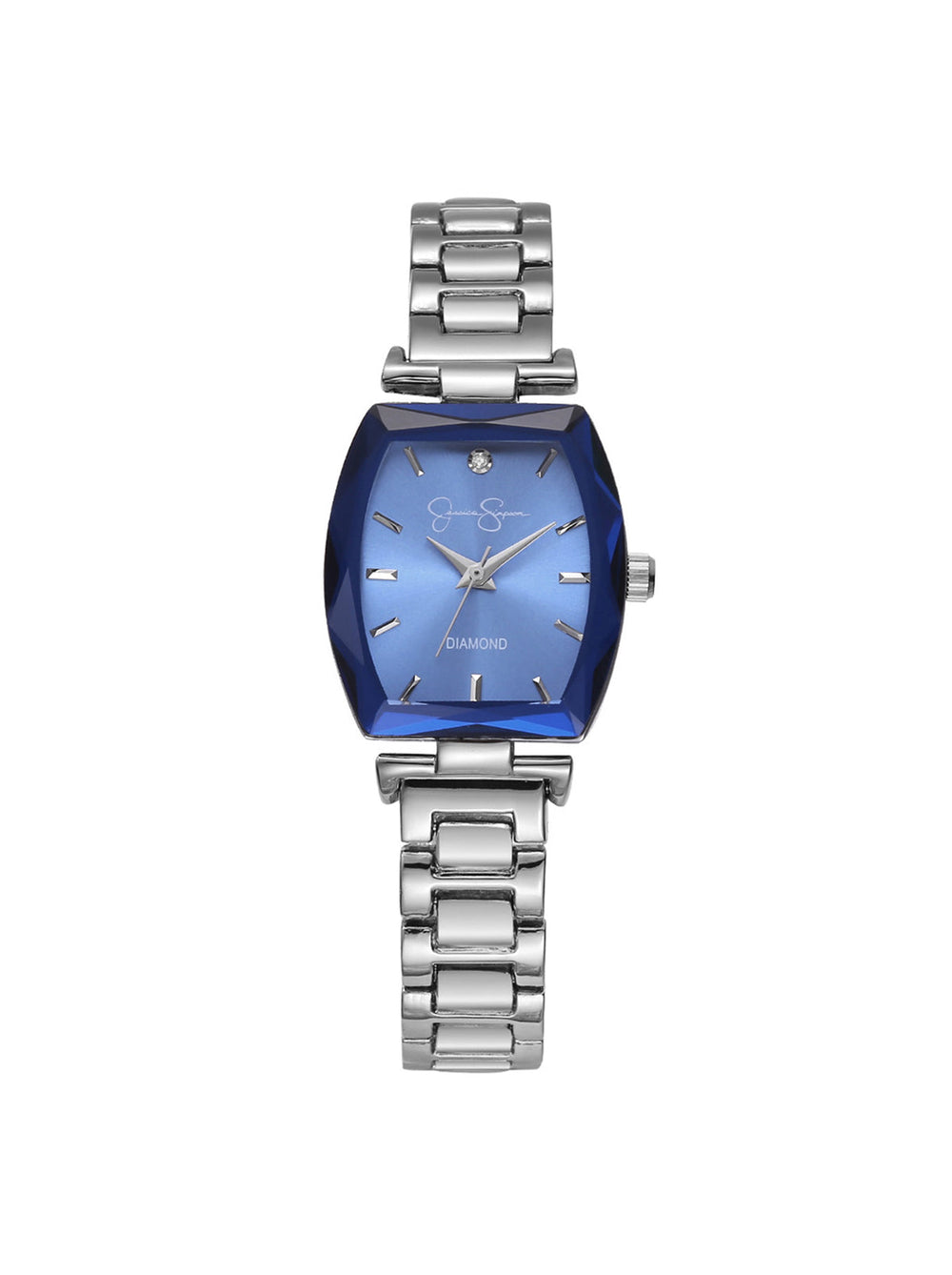 Accessories Faceted Bezel Bracelet Watch - Silver & Blue | Jessica Simpson